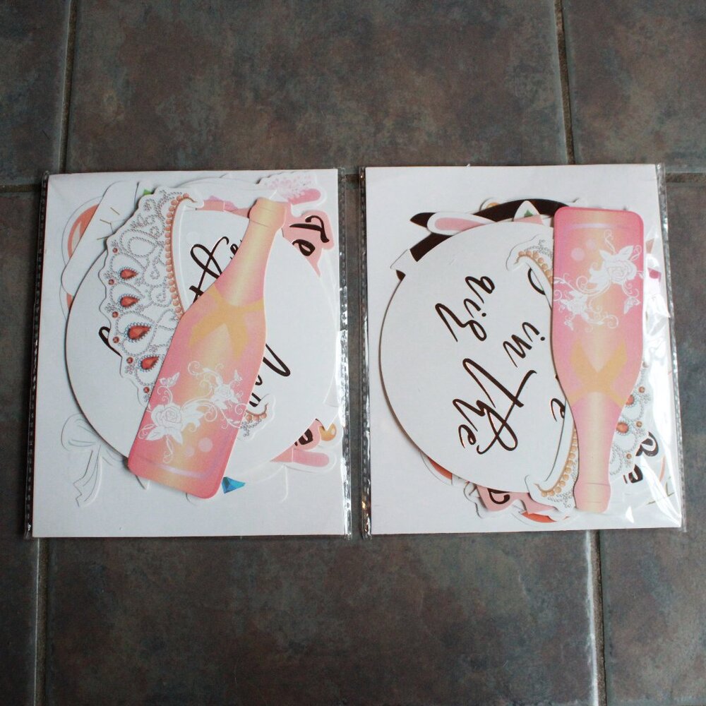 Pair of Unknown Brand Wedding Shower Themed Photobooth Prop Packs